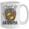 Softball Grandma Leopard Game Day Softball Lover Mothers Day Mug | teecentury