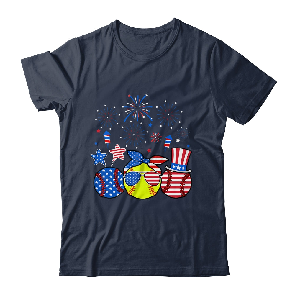 Softball Lover Patriotic 4th Of July Independence Day Shirt & Tank Top | teecentury