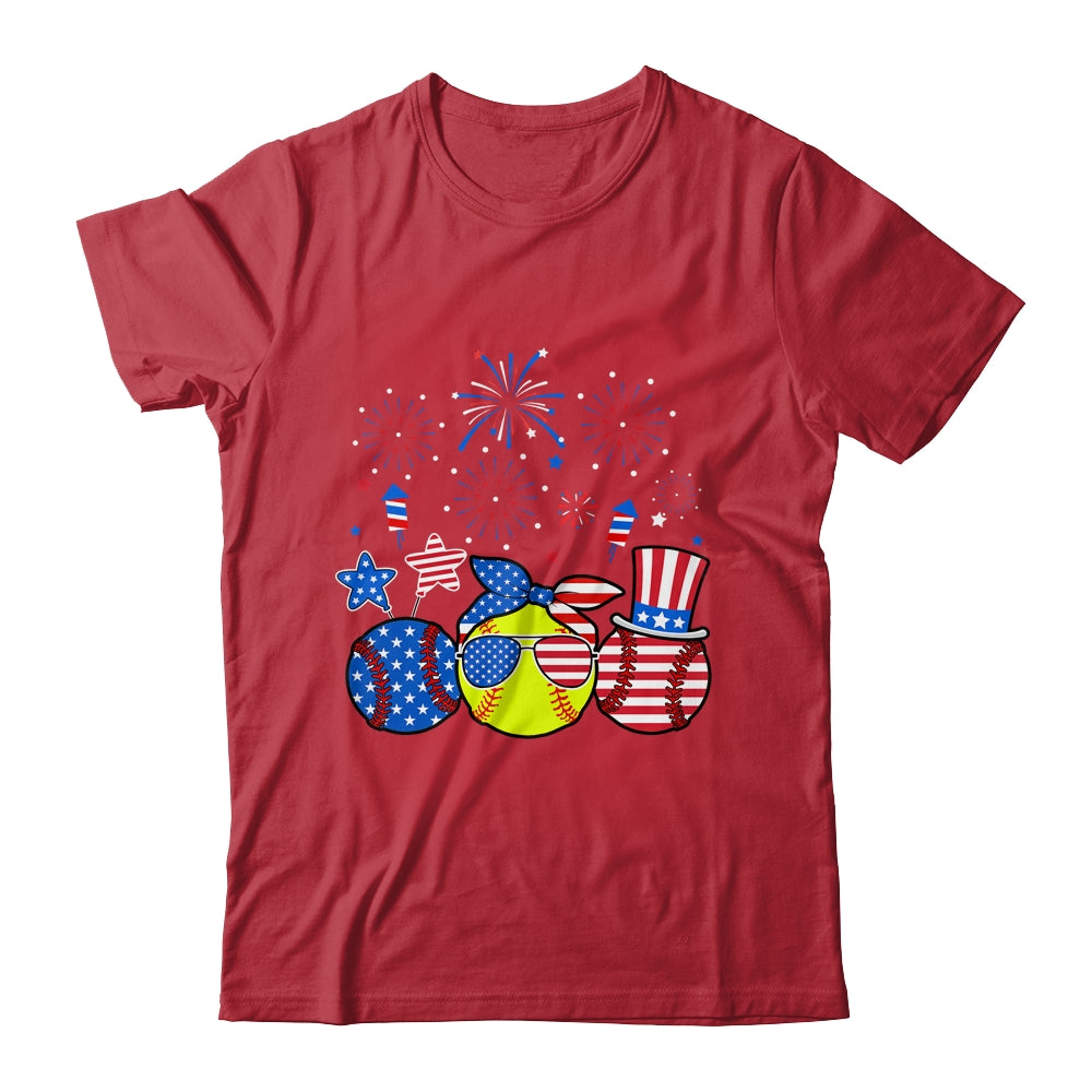 Softball Lover Patriotic 4th Of July Independence Day Shirt & Tank Top | teecentury