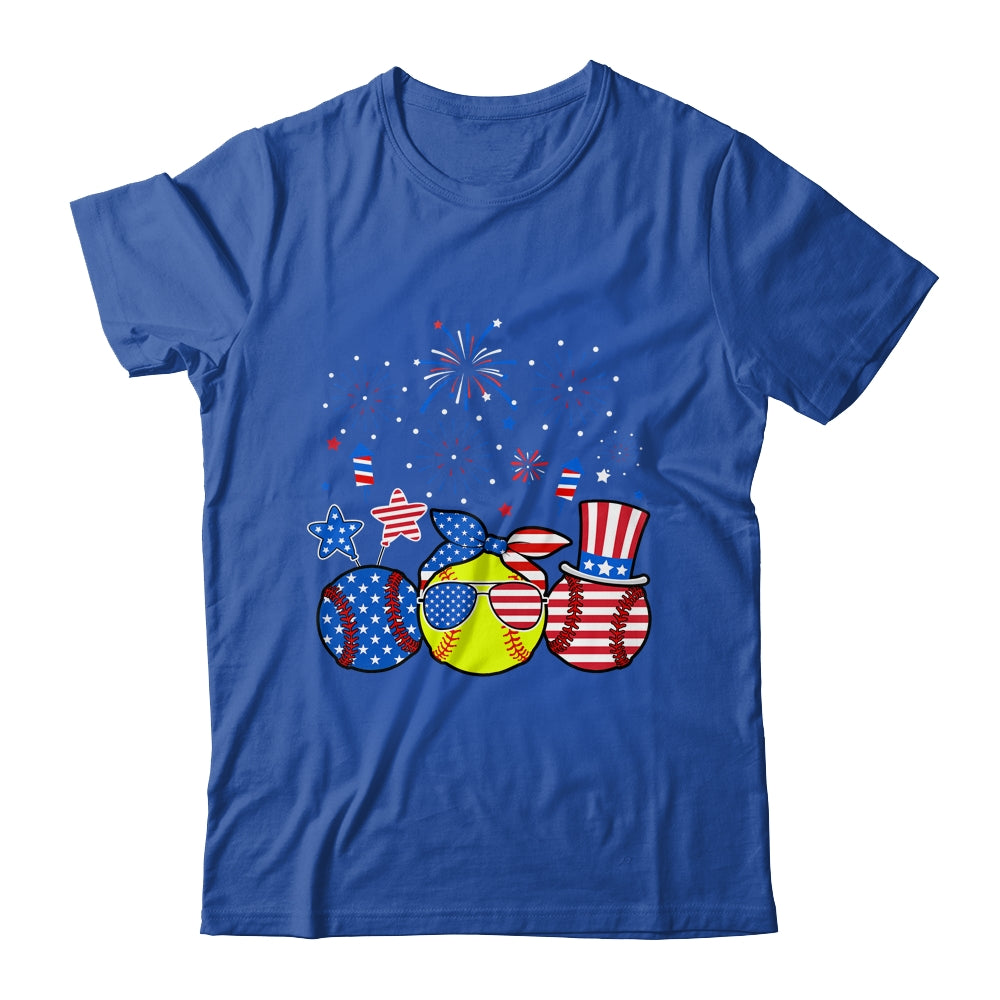Softball Lover Patriotic 4th Of July Independence Day Shirt & Tank Top | teecentury