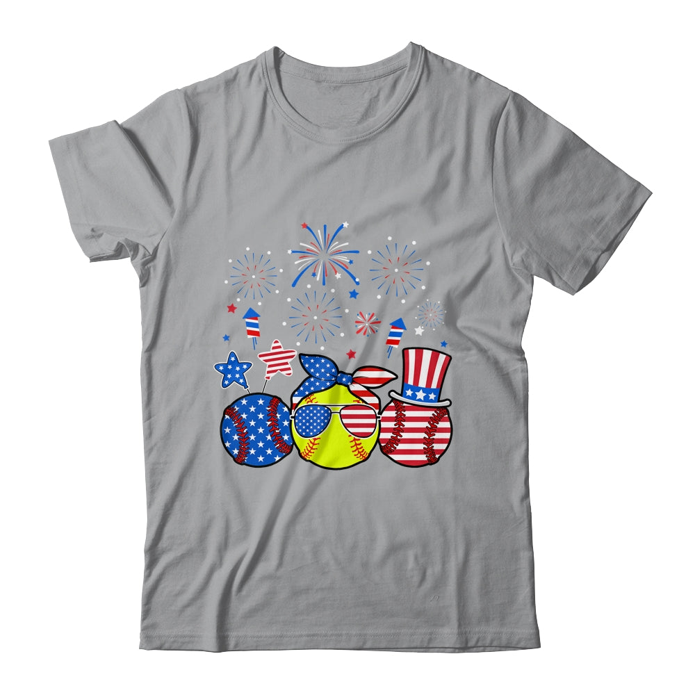 Softball Lover Patriotic 4th Of July Independence Day Shirt & Tank Top | teecentury
