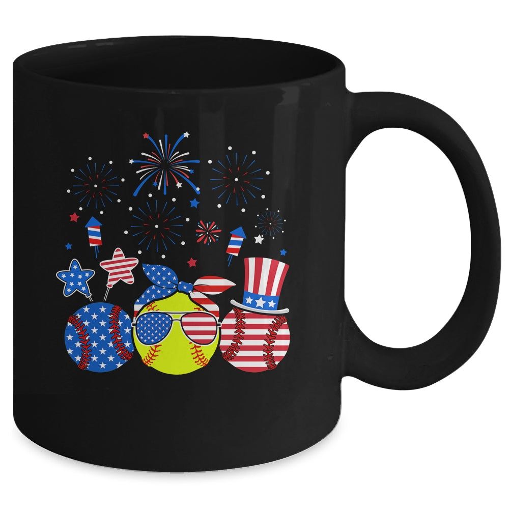 Softball Lover Patriotic 4th Of July Independence Day Mug | teecentury