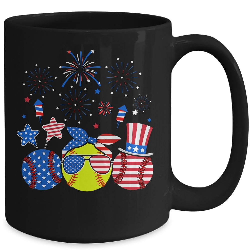 Softball Lover Patriotic 4th Of July Independence Day Mug | teecentury