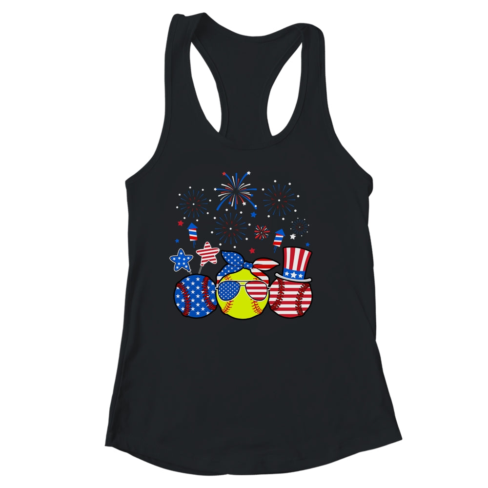 Softball Lover Patriotic 4th Of July Independence Day Shirt & Tank Top | teecentury