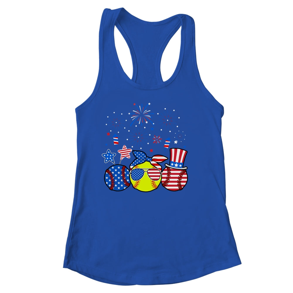 Softball Lover Patriotic 4th Of July Independence Day Shirt & Tank Top | teecentury