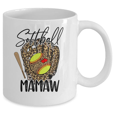 Softball Mamaw Leopard Game Day Softball Lover Mothers Day Mug | teecentury