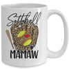 Softball Mamaw Leopard Game Day Softball Lover Mothers Day Mug | teecentury