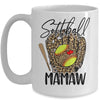 Softball Mamaw Leopard Game Day Softball Lover Mothers Day Mug | teecentury