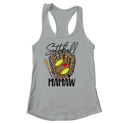 Softball Mamaw Leopard Game Day Softball Lover Mothers Day Shirt & Tank Top | teecentury