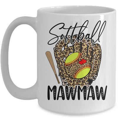 Softball Mawmaw Leopard Game Day Softball Lover Mothers Day Mug | teecentury