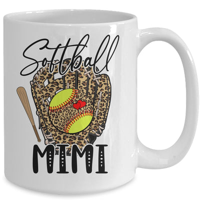 Softball Mimi Leopard Game Day Softball Lover Mothers Day Mug | teecentury