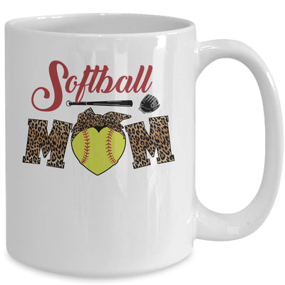 Softball Mom Leopard Funny Baseball Mom Mother's Day Mug Coffee Mug | Teecentury.com