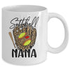 Softball Nana Leopard Game Day Softball Lover Mothers Day Mug | teecentury