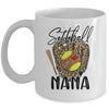 Softball Nana Leopard Game Day Softball Lover Mothers Day Mug | teecentury