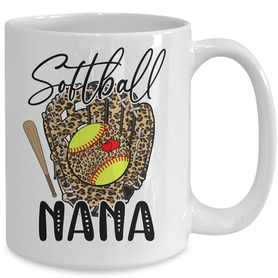 Softball Nana Leopard Game Day Softball Lover Mothers Day Mug | teecentury