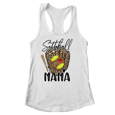 Softball Nana Leopard Game Day Softball Lover Mothers Day Shirt & Tank Top | teecentury