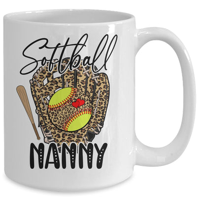 Softball Nanny Leopard Game Day Softball Lover Mothers Day Mug | teecentury