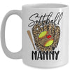 Softball Nanny Leopard Game Day Softball Lover Mothers Day Mug | teecentury