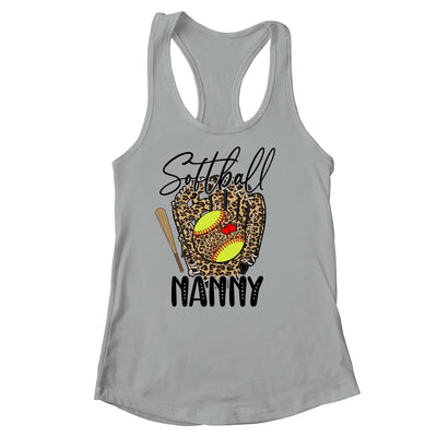 Softball Nanny Leopard Game Day Softball Lover Mothers Day Shirt & Tank Top | teecentury