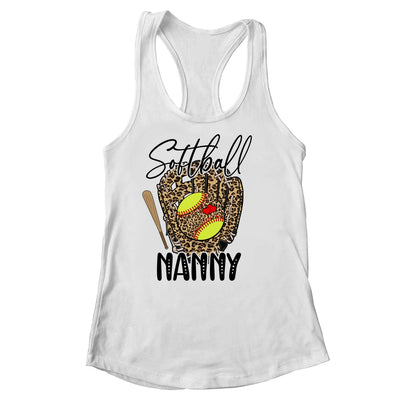 Softball Nanny Leopard Game Day Softball Lover Mothers Day Shirt & Tank Top | teecentury