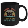 Sorry I Cant I Have Plans With My Cat Vintage Mug Coffee Mug | Teecentury.com