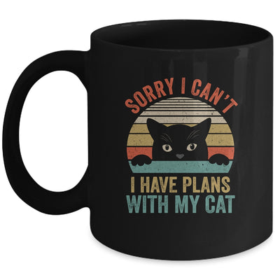 Sorry I Cant I Have Plans With My Cat Vintage Mug Coffee Mug | Teecentury.com