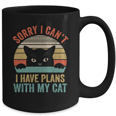 Sorry I Cant I Have Plans With My Cat Vintage Mug Coffee Mug | Teecentury.com