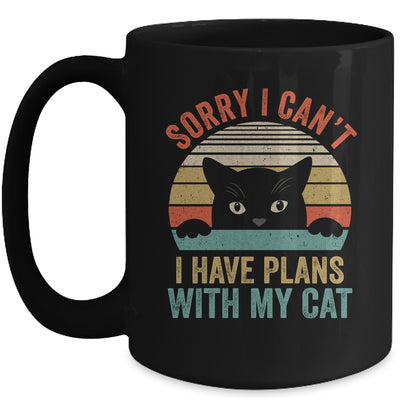 Sorry I Cant I Have Plans With My Cat Vintage Mug Coffee Mug | Teecentury.com