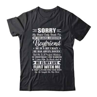Sorry My Heart Only Beats For My Awesome Boyfriend T-Shirt & Hoodie | Teecentury.com
