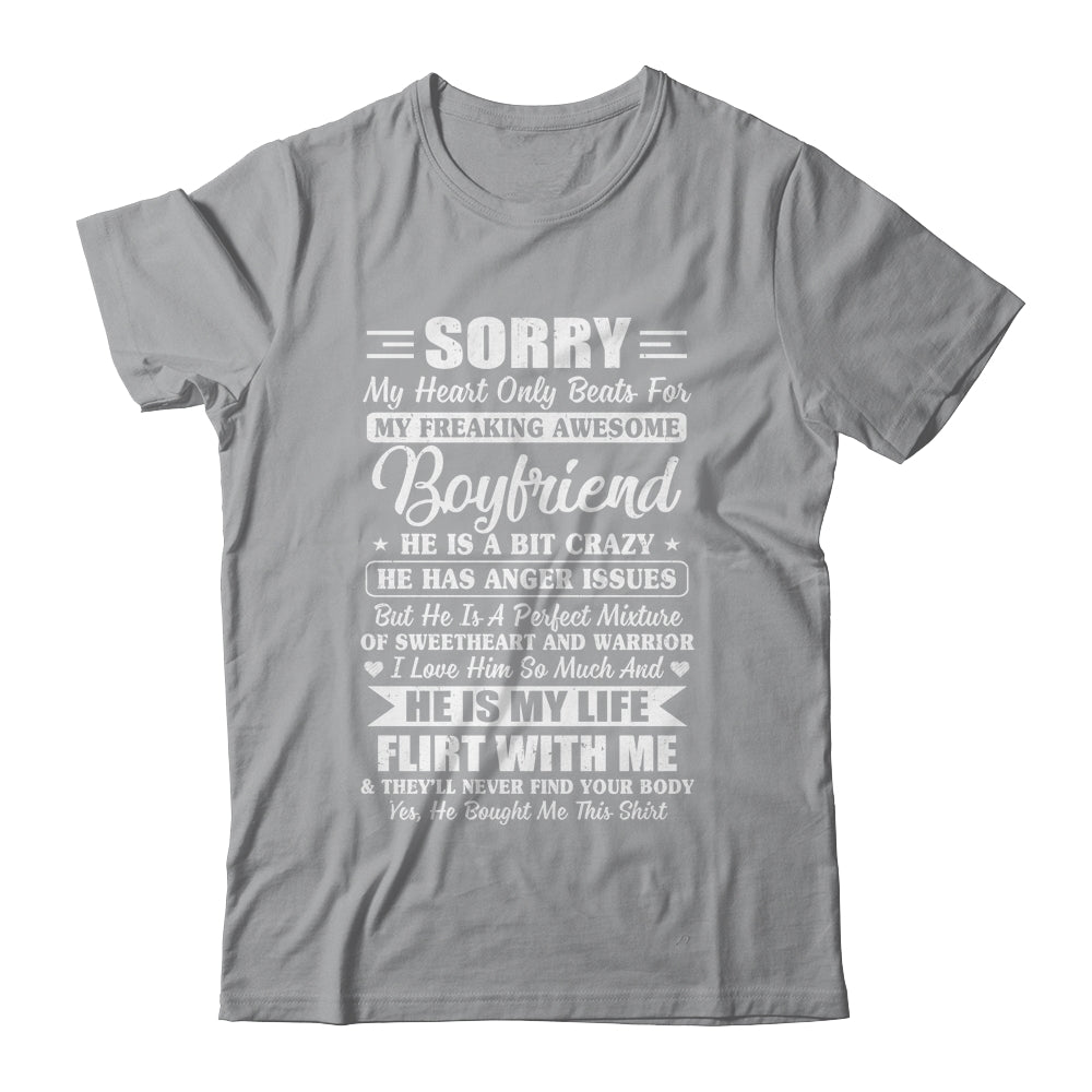 Sorry My Heart Only Beats For My Awesome Boyfriend T-Shirt & Hoodie | Teecentury.com