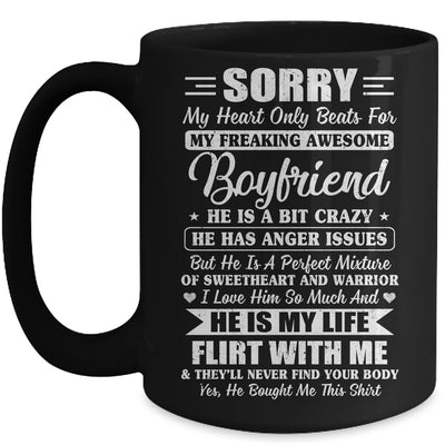 Sorry My Heart Only Beats For My Awesome Boyfriend Mug Coffee Mug | Teecentury.com