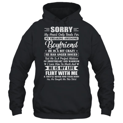 Sorry My Heart Only Beats For My Awesome Boyfriend T-Shirt & Hoodie | Teecentury.com