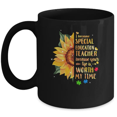 Special Education Teacher Sunflower Autism Awareness Mug | teecentury