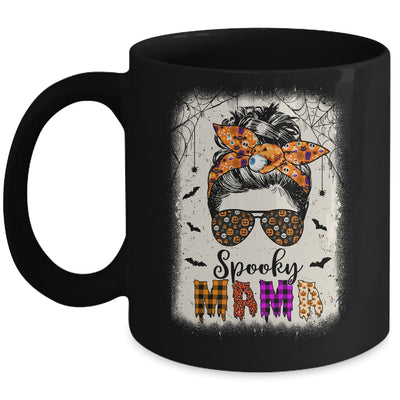 Spooky Mama Halloween Messy Bun Witch Mom Women Spooky Mug | teecentury