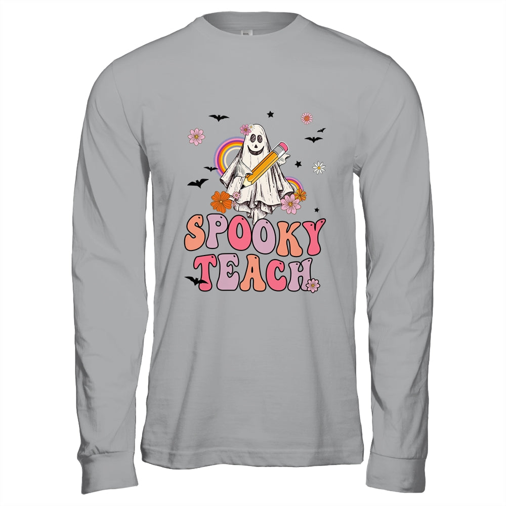 Spooky Teacher Ghost Halloween Groovy Retro Trick Or Treat Shirt & Hoodie | teecentury