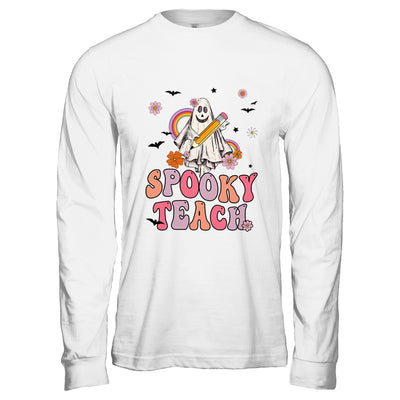 Spooky Teacher Ghost Halloween Groovy Retro Trick Or Treat Shirt & Hoodie | teecentury
