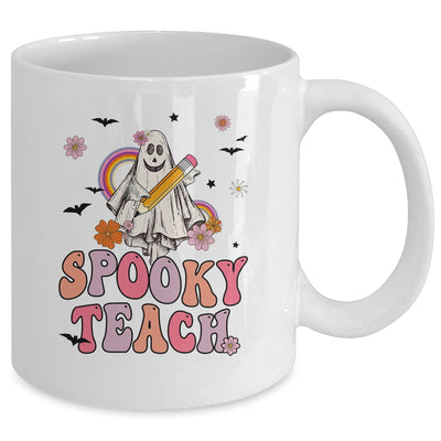Spooky Teacher Ghost Halloween Groovy Retro Trick Or Treat Mug | teecentury