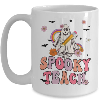 Spooky Teacher Ghost Halloween Groovy Retro Trick Or Treat Mug | teecentury