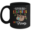 Spread Kindness Not Germs Cute Sloth Wearing Mask Lover Mug Coffee Mug | Teecentury.com