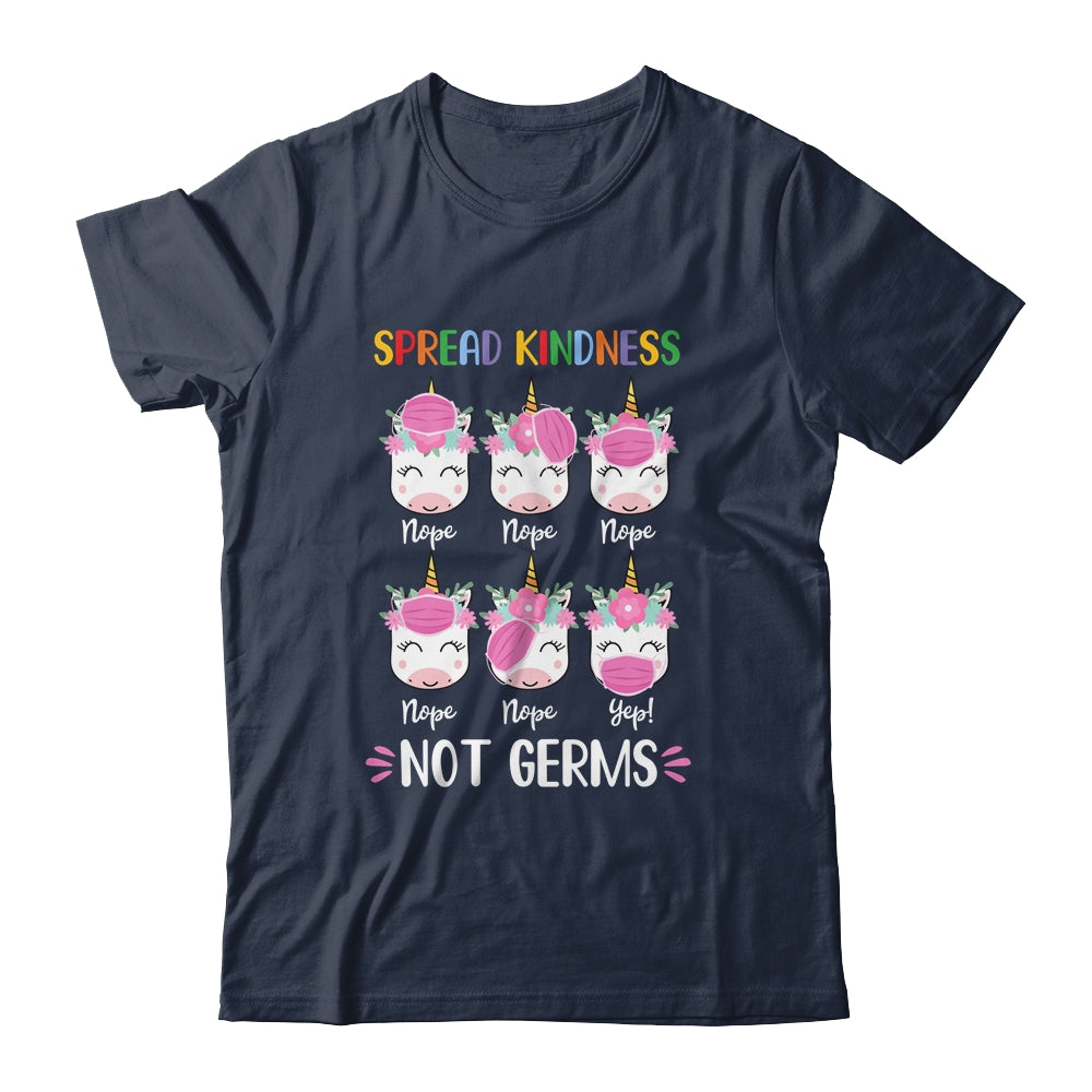 Spread Kindness Not Germs Unicorn With Wearing Face Mask Gift T-Shirt & Hoodie | Teecentury.com