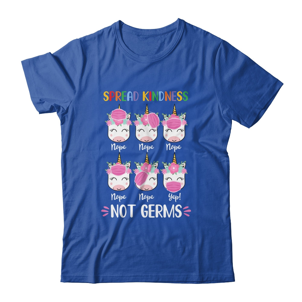 Spread Kindness Not Germs Unicorn With Wearing Face Mask Gift T-Shirt & Hoodie | Teecentury.com