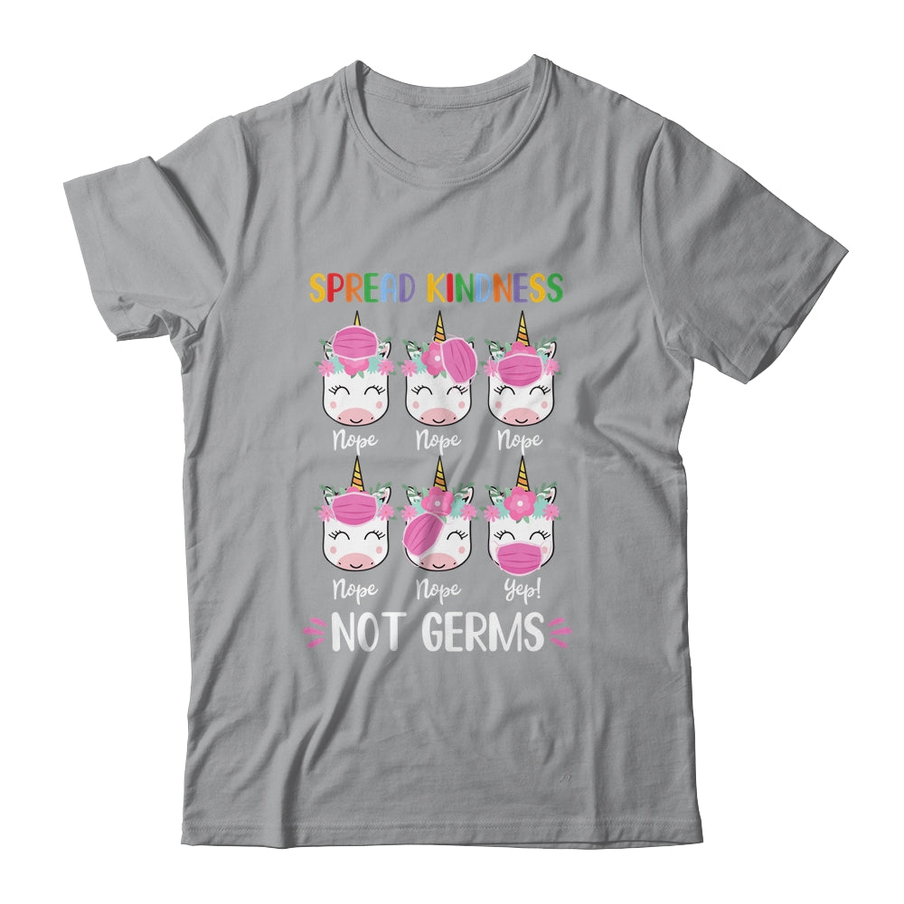 Spread Kindness Not Germs Unicorn With Wearing Face Mask Gift T-Shirt & Hoodie | Teecentury.com