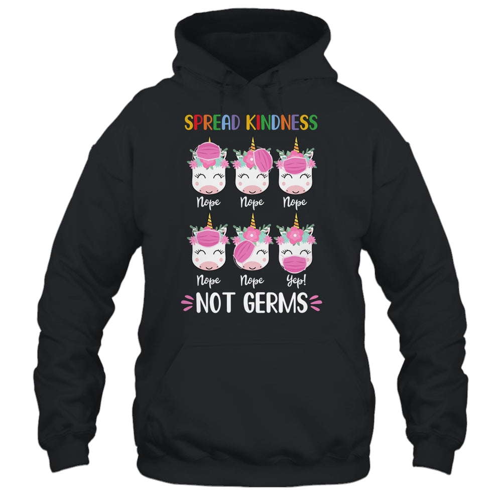 Spread Kindness Not Germs Unicorn With Wearing Face Mask Gift T-Shirt & Hoodie | Teecentury.com