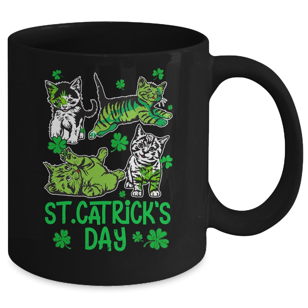 St Patricks Catricks Day Cats Saint Pattys Women Girls Mug | teecentury