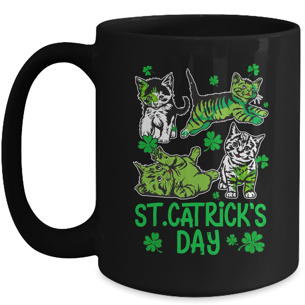 St Patricks Catricks Day Cats Saint Pattys Women Girls Mug | teecentury