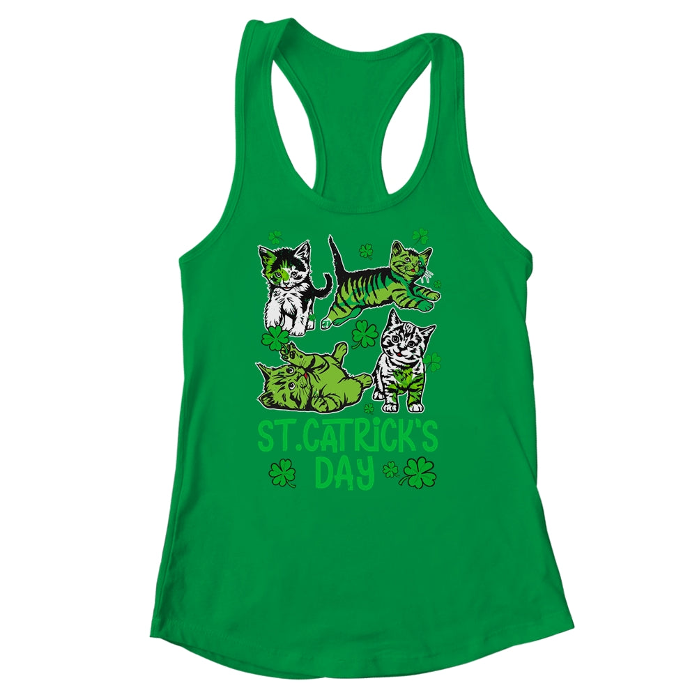 St Patricks Catricks Day Cats Saint Pattys Women Girls Shirt & Tank Top | teecentury