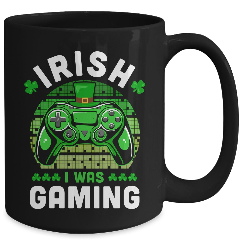 St Patricks Day Boys Gamer Shamrock Irish I Was Gaming Mug | teecentury
