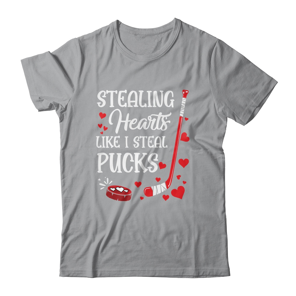 Stealing Hearts Like I Steal Pucks Valentines Day Ice Hockey T-Shirt & Hoodie | Teecentury.com