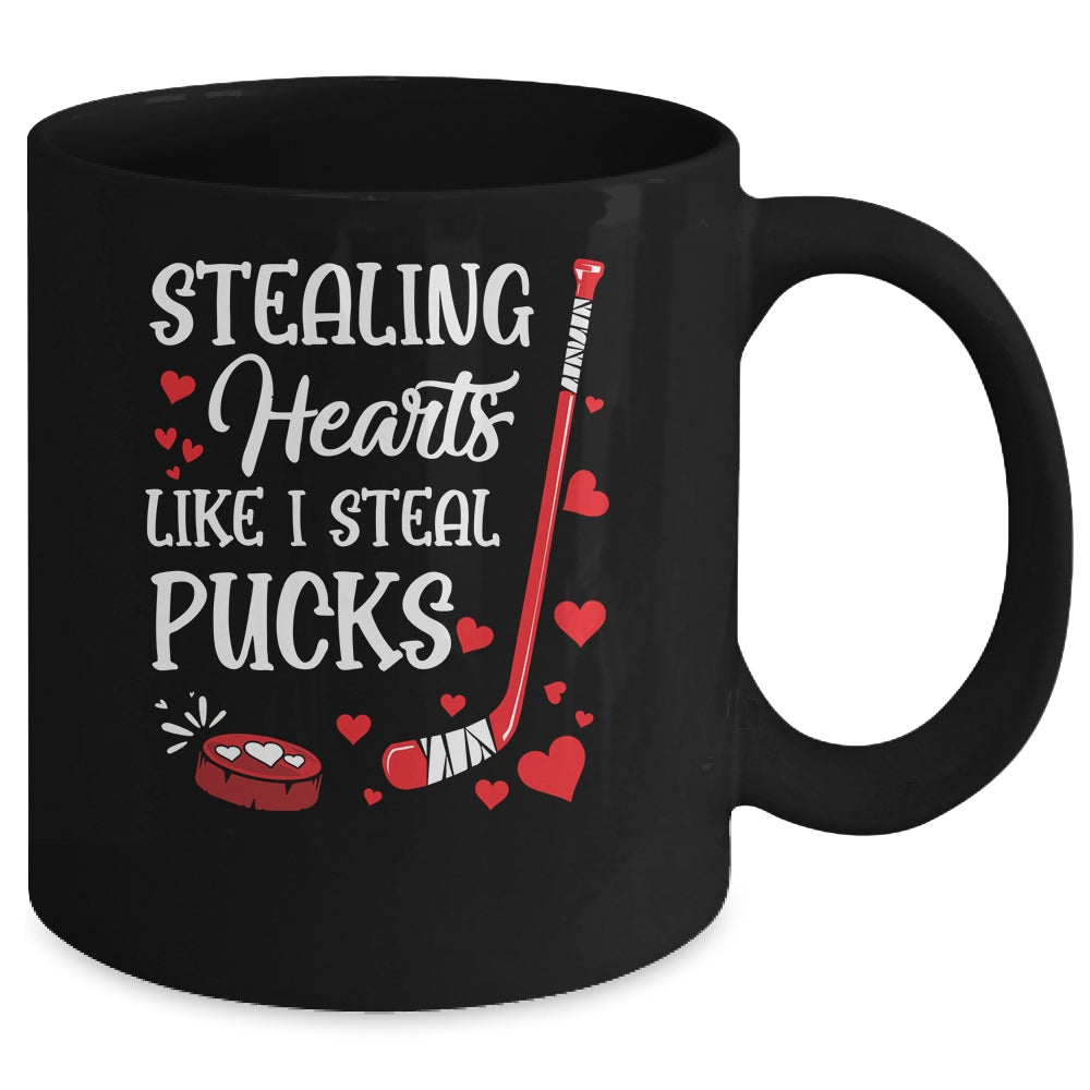 Stealing Hearts Like I Steal Pucks Valentines Day Ice Hockey Mug Coffee Mug | Teecentury.com