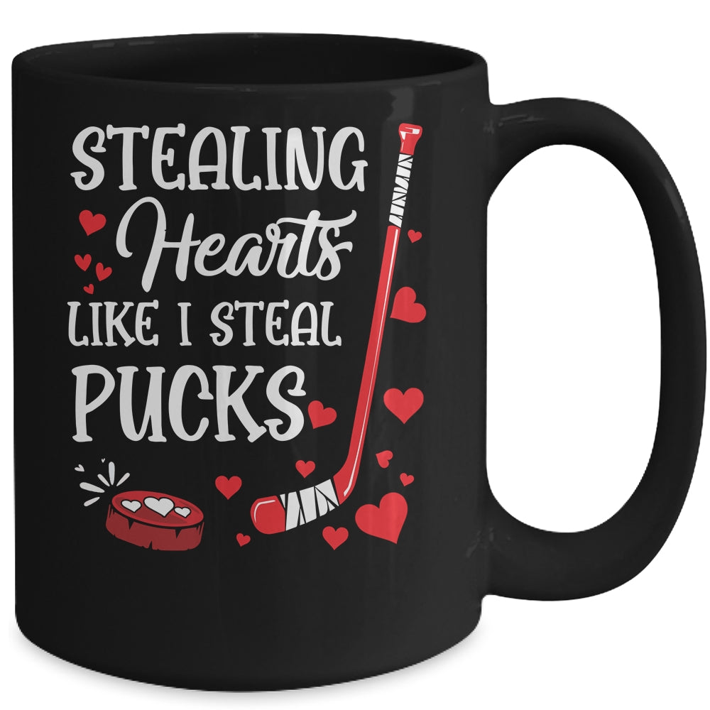 Stealing Hearts Like I Steal Pucks Valentines Day Ice Hockey Mug Coffee Mug | Teecentury.com